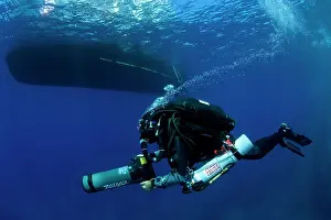 Wrecks: Rebreather diver, Andrea Donati, Ponza Diving Center, with s