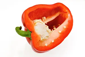 Sliced: Red Pepper - sliced open