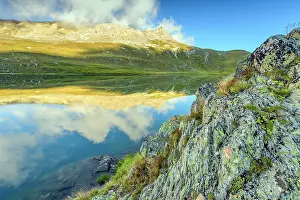 Ubaye: Reflection on Lake Roburent, High Ubaye, Alps, Italy