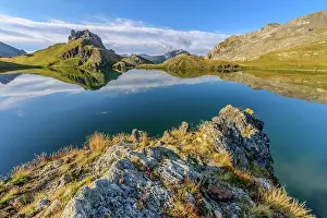 Ubaye: Reflection on Lake Roburent, High Ubaye, Alps, Italy