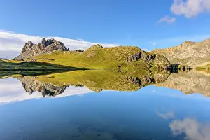 Ubaye: Reflection on Lake Roburent, High Ubaye, Alps, Italy