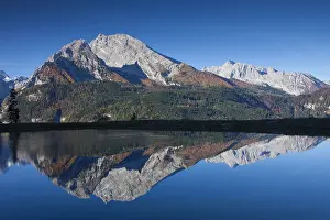 Watzmann: Reflection of Mount Watzmann in a small lake