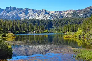 250119: Reflection of mountains in Twin Lakes, Mammoth
