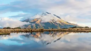 Howse: Reflection in Pouakai Tarn, stratovolcano Mount