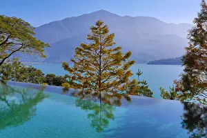 250119: Reflection of trees at Sun Moon Lake, Yuchi Township