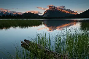 Vermilion: Reflections of Mount Rundles in Vermilion Lakes