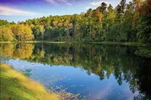 Virginia: Reflections, Otter Lake, Blue Ridge Parkway, Virginia, USA