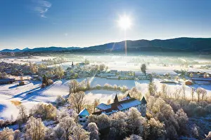 Foothills: Reichersbeuern and Sigriz Castle in winter, Tnlzer