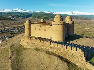 Nevada: The Renaissance castle of La Calahorra against the