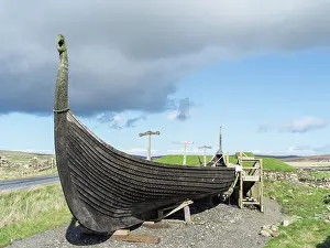 Replica: Replica of a Viking vessel near Haroldswick