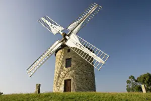 Restored: Restored French windmill with sails near Dinard