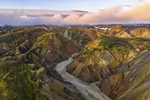 Colored: Rhyolite mountains in Landmannalaugar