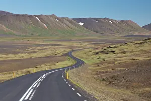 Highway: The ring road in a lonely landscape - Austurland