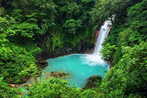Flowing: Rio Celeste Waterfall, Tenorio Volcano National Park