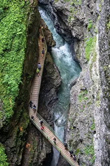Kleinwalsertal: River Breitach and hiking trail through the Breitach