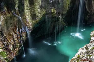 Slovenia: River course in Soca Canyon, Bovec, Slovenia, Europe