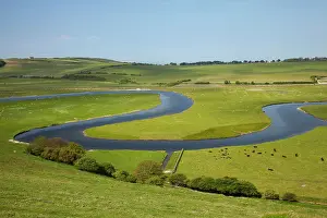 Sussex: River Cuckmere, near Seaford, East Sussex, England