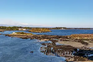 Bretagne: River Etel, Kergo with oyster farm