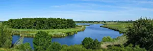 Winding: River landscape of the meandering Peene in the Peene