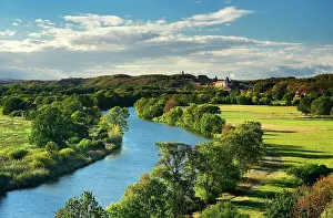 Saale: River Saale with Wettin Castle, Wettin, Lower Saale