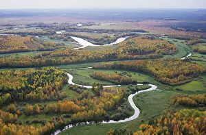 Meanders: River Sosva meanders, forest and meadows (used