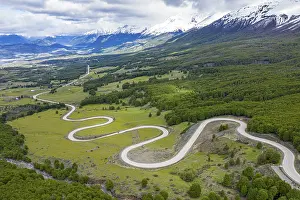 Chain: Road Carretera Austral winding down into the valley