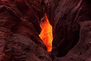 Washed: Rock formation of sandstone at light incidence