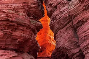Washed: Rock formation of sandstone at light incidence