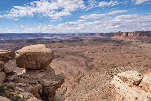 Panorama: Rock formations in the canyon landscape panorama