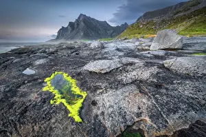 Strip: Rock formations with tidal pools, coastal strip