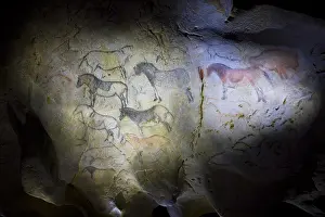 Religions: Rock painting in the cave of Ekain in Cestona Spain