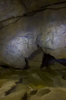 Religions: Rock painting in the cave of Ekain in Cestona Spain
