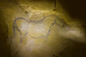 Religions: Rock painting in the cave of Ekain in Cestona Spain