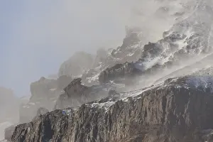 100119: Rocks in a snowstorm - Vik - Iceland