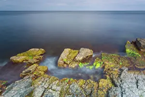 Line: Rocky coast at the Baltic Sea near Vik - Sweden
