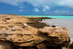 Timothy: The rocky shoreline of Giraud Point below