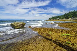 Opened: Rocky shoreline with waves crashing