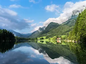 Hintersee: The romantic lake Hintersee, at morning