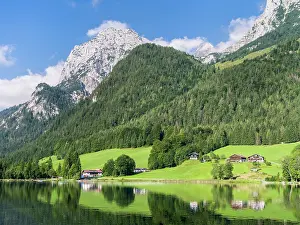 Hintersee: The romantic lake Hintersee, at morning