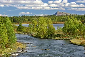 Patches: Rondane mountain scenery - with lake, river and