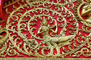 Vientiane: Roof decorations showing a Kinnara at Wat Si Saket Buddh