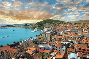 Towns: Roof tops of the medieval city of Split, Croatia