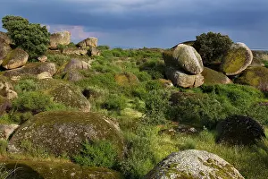 Extremadura: Round boulders in landscape, Spain