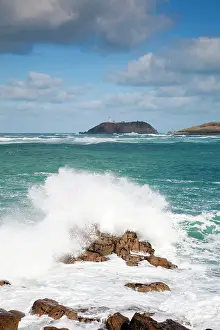 Crashing: Round Island - and crashing waves