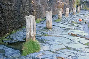 Quay: Row of Bollards on the Quayside Harbour