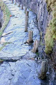 Quay: Row of Bollards on the Quayside Harbour