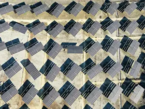 Energy: Rows of solar panels at a photovoltaic plant near Vejer de la Frontera