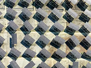 Energy: Rows of solar panels at a photovoltaic plant near Vejer de la Frontera