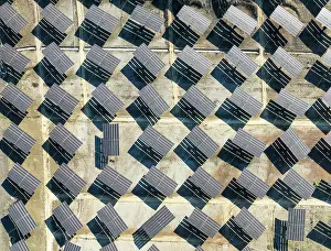 Energy: Rows of solar panels at a photovoltaic plant near Vejer de la Frontera