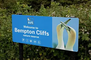 Rspb: RSPB signbard at entrance to Bempton Cliffs Reserve